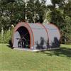 Runheo Garage per bicicletta con tetto verde, in taffetà, 256 x 222 x 182 cm, tenda per esterni resistente alle intemperie, con porta E e gancio per luci, per famiglia, campeggio, trekking, protezione