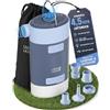 LEBENLANG Pompa d'aria elettrica 3 in 1, a batteria, 4,5 kPa e 4000 mAh, con pannello solare