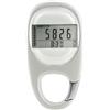 Lastdaytime Pedometro digitale 3D LCD elettronico contapassi con ampio display per fitness, corsa, camminata, jogging, palestra, attività, clip nera e cordino (bianco)