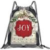 Generic con Coulisse Zaino Coulisse Buffalo Plaid Black And Wither Joy Borsa Palestra Scuola Stampa Zainetto per Sport Uomo Piscina 36X42Cm