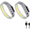 Lancoon Confezione da 2 bracciali luminosi con fasce riflettenti COB 3 modalità di illuminazione, ricaricabili per esterni, lampeggianti, sicurezza per corridori notturni, jogging, passeggiate