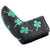 Generic Copertura per Putter da Lucky Four Leaf Clover, Copricapo in Pelle PU Impermeabile, con Fodera in Pelo Pesante per Putter a Lama (Nera)