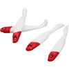 Generic Set di 4 Esche Morbide con Coda a T, Swimbait, 75 Mm, per Pesca in Acqua di Mare e Acqua Dolce, Materiale in PVC (testa Rossa)