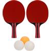 Haofy Set di Racchette e Palline da Pong 2 Pezzi con 3 Palline per Gioco Competitivo, Struttura in Legno e Gomma di Alta qualità per Tutte le età (rosso)