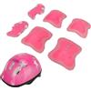 BSTiltion Set di caschi da bici per bambini, con ginocchiere, gomitiere regolabili, protezioni per il polso, per bambini dai 5 ai 14 anni, colore: rosa
