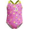Speedo Print Crossback One Piece Costume da Bagno per Bambina, Rosa, 3 Anni