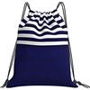 Generic Poliestere Borsa Coulisse Navy Blue Love Anchor Nautical Sacca Ginnastica Unisex Zainetti per Festival Donna Piscina 36X42Cm