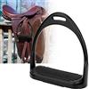 Jenivaint Staffe per Equitazione Staffa Equestre in Alluminio con Cuscinetto in Gomma Gradini Larghi Carico di 300 kg Finitura Lucida Antiruggine per Ciclisti Inglesi di Gare di Resistenza (Black)
