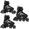 RAVEN Profession 3in1 Inline Skates Pattini in linea Triskates Pattini a rotelle per bambini e adulti regolabili (Black, 35-39 (23cm-25,5cm))