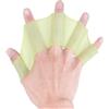 ZMdooreasy Pinne da dita in silicone a forma di rana che nuotano, per uomini, donne e ragazzi, morbide pagaie idrodinamiche per allenamento in piscina e sport acquatici, taglia M (L verde (un paio)