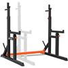 FFitness Squat Rack Regolabile Doppio Supporto per Bilanciere Multifunzione Rastrelliera Pesi in Acciaio Panca Stand con Portadischi
