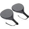 Fawfose Racchetta da Padel con Set da Tennis, Struttura in ABS Pro EVA 46,5x26x3,9 Cm 66 Mm Palla per Giochi di Famiglia All'aperto (BLACK)