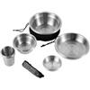 SiaBiced Set Stoviglie Campeggio 4/5 Persone Acciaio Inox, Gavetta Portatile con Posate e Accessori per Cucina da Campeggio, Set da 5 persone