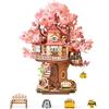 Puzzle 3D in Legno Sakura Tree House, Modellino Da Costruire per Adulti, Decoraz