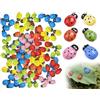 Lhbwhiz 100 Pezzi di Decorazioni a Forma di Coccinella, Mini Decorazioni Autoadesive in Legno a Forma di Coccinella, per Costumi Fai da Te, Feste e Scrapbooking