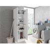 Dmora - Armadio multiuso 2 ante Portsmouth, Mobile ausiliario, Guardaroba porta scarpe moderno, Scarpiera verticale, 59x37h180 cm, Bianco