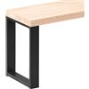 LAMO Manufaktur Panca per sala da pranzo 30x100x47 cm (Lar x Lun x Alt), gambe per mobili Simple Nere/Seduta grezza, LSB-01-A-001-100-9005S