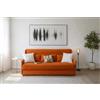 Ponti Divani - TRIS - Divano, letto a castello con tre letti singoli, materassi i compresi e meccanismo innovativo con sistema di sicurezza anchiusura. Produzione italiana -MADE IN ITALY- (ARANCIONE)
