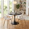 DazzlerE Set di mobili da balcone per piccoli balconi, mobili da balcone per piccoli balconi, tavolo e sedie per giardino, patio, balcone, tavolo nero (Ø 100 cm) + 4 sedie bianche