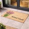 Carpido Zerbino in cocco e lavanda, 40 x 60 cm, antibatterico, con retro in vinile, materiale naturale, 100% cocco