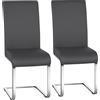 Yaheetech Set 2 Sedie Sala da Pranzo Imbottite Seduta Spessa 10 cm, Sedie Cucina con Schienale Alto, Gambe in Metallo a Forma di U per Uffici, Soggiorni e Salotti, Grigio Scuro