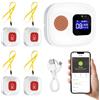 JAOGAUS Pulsante di Emergenza per Anziani, Wireless Sistema di Chiamata di Emergenza, 4* Pulsante di Chiamata di Emergenza SOS + 1* Ricevitore, Pulsante di Chiamata WiFi Caregiver Pager per Pazienti Anziani