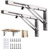 SHUESS 2 console pieghevoli professionali in acciaio inox, 400 mm, in acciaio inox, salvaspazio, pieghevole, da parete, da tavolo galleggiante, per panche e