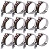 Glarks 12Pcs 51-59mm Morsetti stringitubo in acciaio inox con bullone a T per turbo di aspirazione, fascette per tubi intercooler in silicone morbido