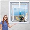 GUOGAI Zanzariera Magnetica Porta Finestra 100 x 55 cm Easy to Install Senza Fori Anti Zanzare Calamite Tenda Rete Super Fine Lavabile in Lavatrice per Finestre di Diverse Dimensioni, Bianco