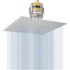 Voolan Set Voolan Composto da Soffione Doccia a Pioggia e Filtro per Doccia, Soffioni ad Alta Pressione in Acciaio Inossidabile, Cartuccia Filtrante Addolcitrice per Acqua Dura (20cm, Quadrato)