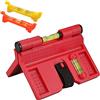 Guador Livella Angolare per PaliMisuratore diLivello in ABS a Colonna Regolabile 188mm x 134mm (rosso)