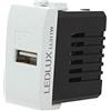 LEDLUX Caricatore USB 5V 2,1A Compatibile Con Bticino Living Light,Presa USB Da Parete Per Scatola 503 504 505 Fast Charge (Bianco)