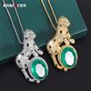 KNRIQUEN Collana con ciondolo in tormalina Paraiba con smeraldo di lusso 18*25mm per donna Lab Diamond Cocktail Party accessori per gioielleria raffinata regali