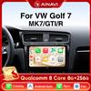 Ainavi Autoradio Per Volkswagen VW Golf 7 MK7 GTI 2012 2013 -2020 Wireless Carplay Android Auto Multimedia GPS 2 Din autoradio