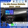GcPaSr Auto Android Per Alfa Romeo Giulietta 2010 - 2018 Carplay Auto Radio Lettore Video Schermo di Navigazione GPS DSP Autoradio No 2din DVD