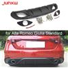 JUNXW Auto Paraurti Posteriore Labbro Diffusore Spoiler Con Punte di Scarico per Alfa Romeo Giulia Diffusore Solo Standard 2016-2019 PP Nero Body kit