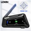 LEXIN-MeshCom Interfono per cuffie Bluetooth e rete per moto, con sistema di comunicazione mesh, citofono audio parallelo, 24 ciclisti