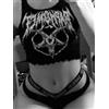 Dozw Canotte nere punk lavorate a maglia gotiche Mall Goth Grunge Goat Print Harajuku Top corto da donna Skinny senza maniche Streetwear