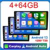 WDSZKMYF Autoradio universale Android 13 da 7/9/10 pollici 32G/64G, autoradio Android 2 Din con GPS, Bluetooth, sistema multimediale centrale intelligente per auto.