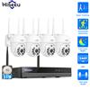 Hiseeu Kit Sistema di Telecamere di Sicurezza WiFi Hiseeu 3/5MP con Tracciamento del Movimento, Visione Notturna a Colori, NVR 10CH, Set di Telecamere CCTV Wireless