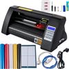 SucceBuy Plotter da taglio semiautomatico per vinile da 14 pollici Stampante da taglio da 375 mm con documenti Display LCD a 3 lame Software SIGNMASTER