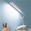 lyfs Lampada da tavolo da lettura a doppia testa a LED con clip Touch Control Luce dimmerabile Protezione per gli occhi per ufficio studio dormitorio camera da letto