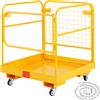 NONE SucceBuy Piattaforma di sicurezza pieghevole con gabbia di sicurezza per carrello elevatore da 1200 libbre con ruote girevoli con serratura può contenere da 1 a 2 adulti per lavori aerei