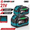 ONEVAN Batteria al Litio ONEVAN 22500mAh 15000mAh Ricaricabile con Indicatore di Capacità per Utensili Elettrici Makita 21V 18V