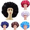 NONE Cofano in raso di seta di grandi dimensioni da 45 cm di diametro, cuffia per dormire notturna per capelli ricci e elastici, copricapo di protezione per capelli per donna