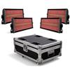 HYULIGHTS Luce Stroboscopica LED RGBW 4in1 da 200W per DJ, 48 Zone di Partizione, Bianco 8000K, DMX, Super Luminosa, Effetti di Illuminazione per Palcoscenico