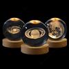 NONE Lampada Notturna Unica a Sfera di Cristallo 3D, Luce LED da Comodino, Lampada Galassia Luminosa, Saturno, Pianeti, Luna, Regalo di Compleanno, Giocattolo 5cm