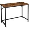 VASAGLE Scrivania, Tavolo da Ufficio Piccolo e Postazione di Lavoro, Tavolo per Telelavoro, Studio, Camera da Letto, 50 x 100 x 76 cm, Stile Industriale, Struttura in Metallo, Marrone Rustico e Nero