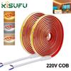 KISUFU AC 220V COB Strip 240Led/M IP65 Impermeabile 3000K 4000K 6000K Nastro flessibile Corda LED Luce 10CM Taglio Nastro a diodi autoadesivo
