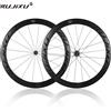 RUJIXU Tubo in fibra di carbonio ultraleggero 700C HUB 120 anello ruota per bici da strada V freno doppia profondità in lega di alluminio 30/40/50mm set di ruote